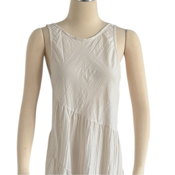 REBECCA TAYLOR Tiered Crinkle Sleeveless silhouette V Back  Maxi Dress Small NEW - Picture 8 of 13